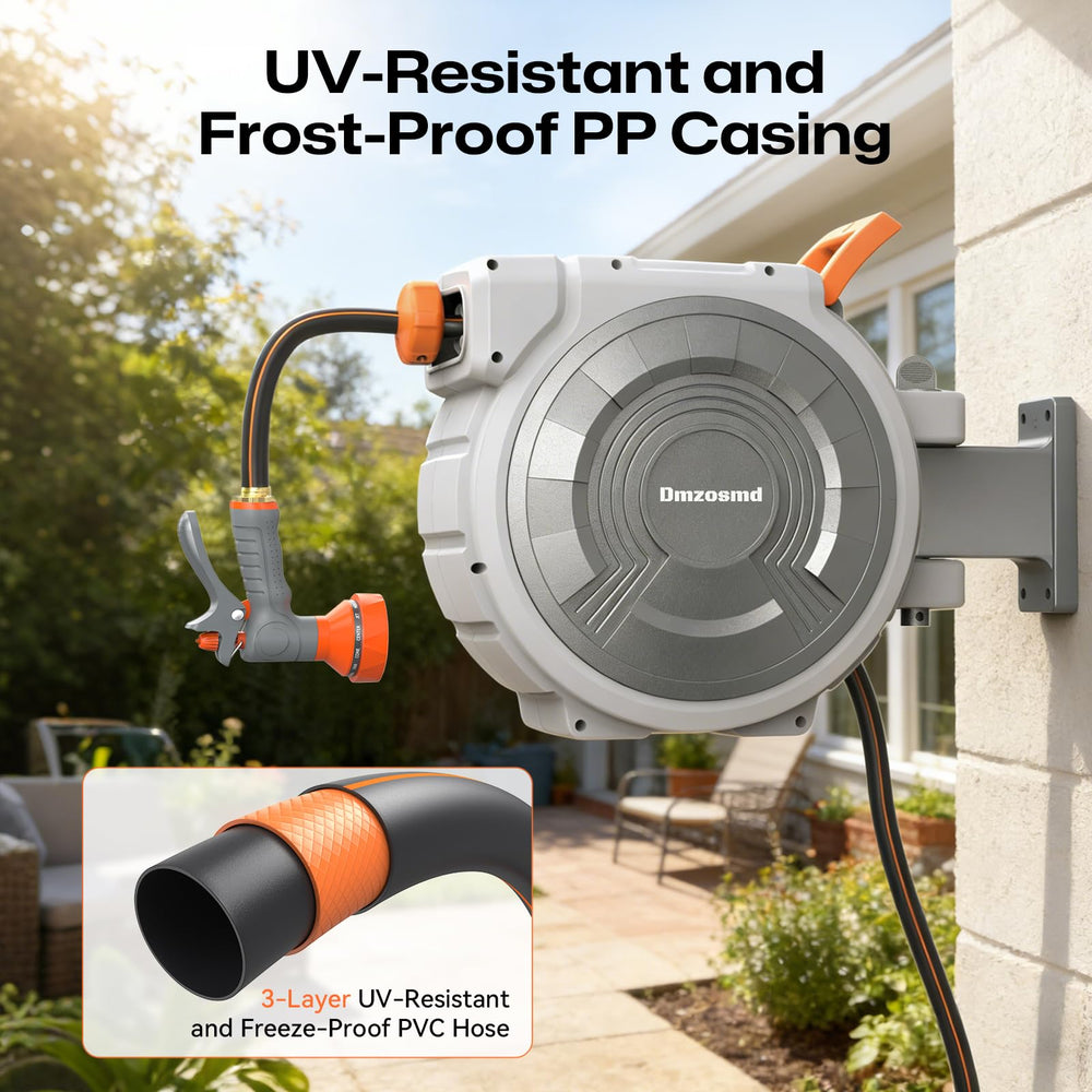 Dmzosmd slow rewind action mid-retract protecting reel and nozzle
