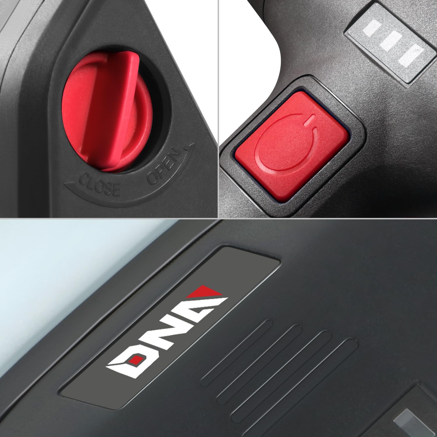 DNA MOTORING brush charging with Type-C cable highlighting fast rechargeable convenience