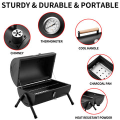 DNKMOR removable charcoal pan close-up for simple ash removal and refueling
