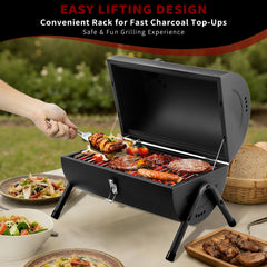 DNKMOR closed lid side profile with chimney vent for controlled airflow