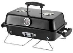 DNKMOR front view compact charcoal grill shows portability and durable design
