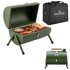 DNKMOR front view green portable grill showing compact cooking surface benefit