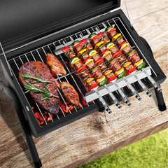 DNKMOR open grill displaying chrome cooking grid for even heat and easy cleaning