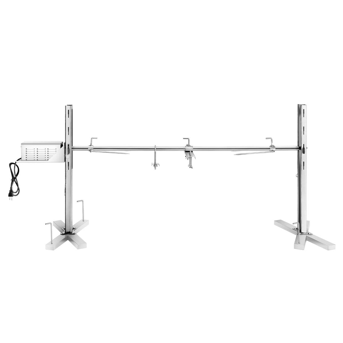 DNKMOR front view showing full 52-inch spit and tripod for large roasts