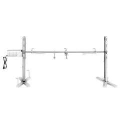 DNKMOR front view showing full 52-inch spit and tripod for large roasts