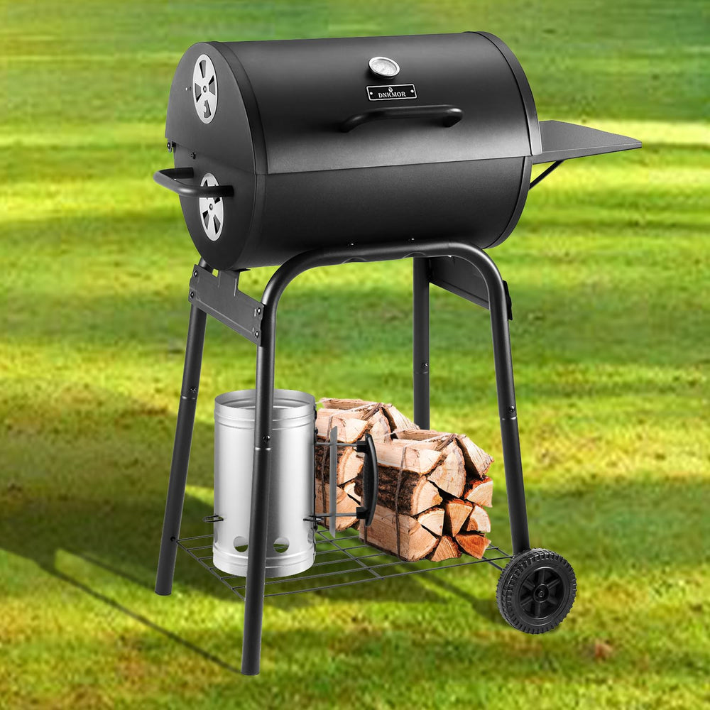 DNKMOR grill next to common tools for scale comparison showing true size benefit