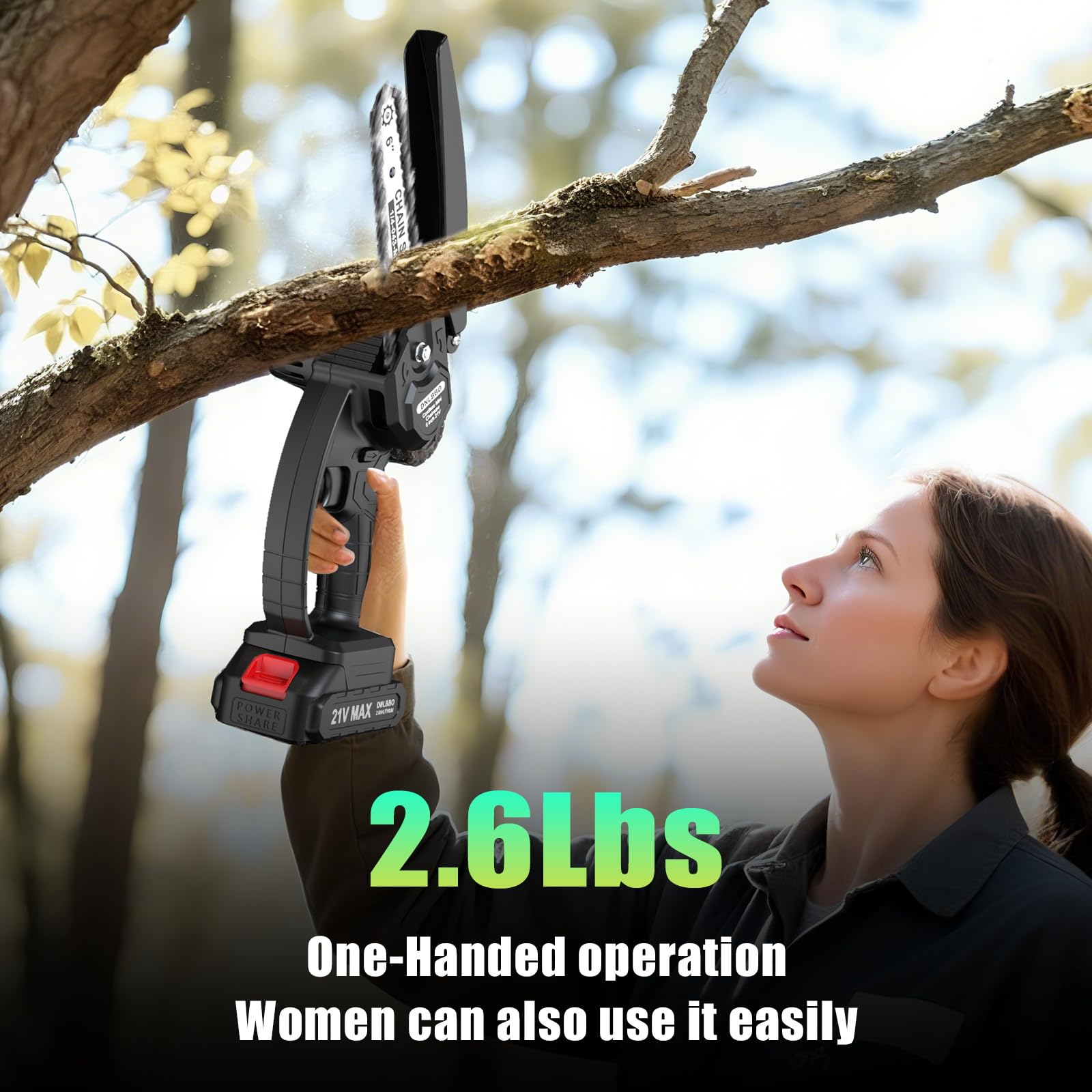 DNLBBO side profile highlighting ergonomic handle for comfortable one-handed pruning