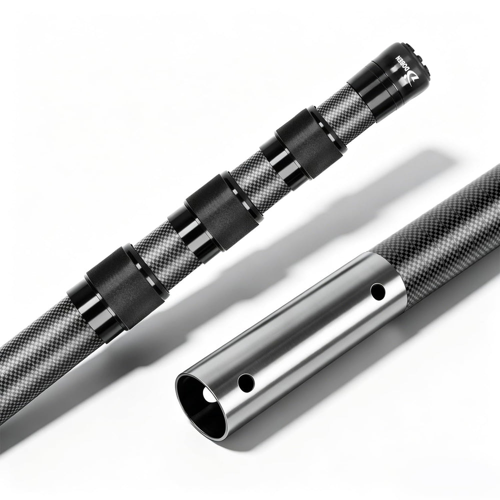 DOBEN front view of telescopic pool pole showing sleek profile and easy handling