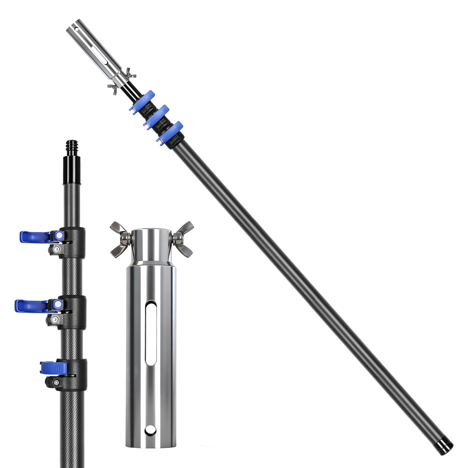 DOBEN front view of telescopic carbon fiber pole showing lightweight design and durability