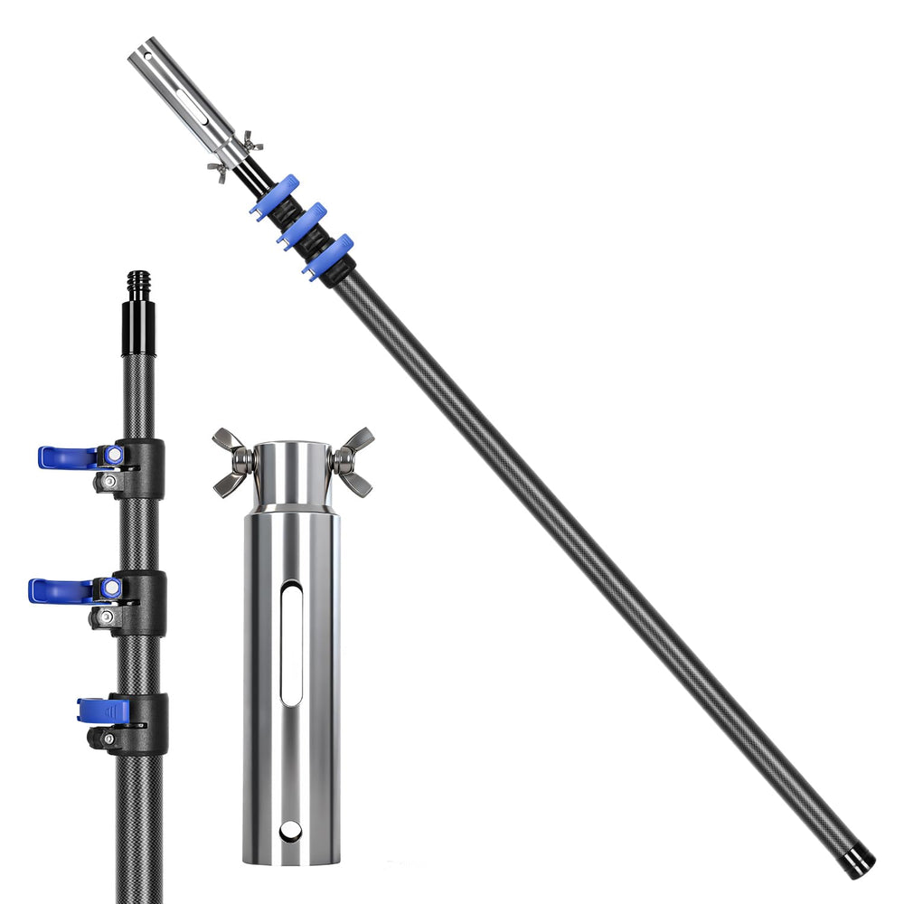 DOBEN front view of telescopic carbon fiber pole showing lightweight design and durability