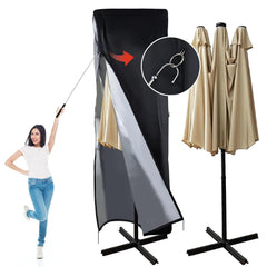 DOCEPERT front view of full cover protecting umbrella, durable weather shield