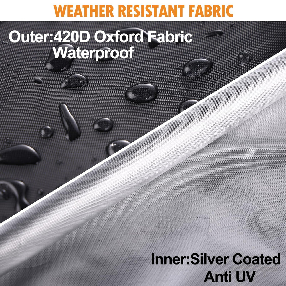 DOCEPERT cover in use on patio umbrella, keeps canopy dry and clean