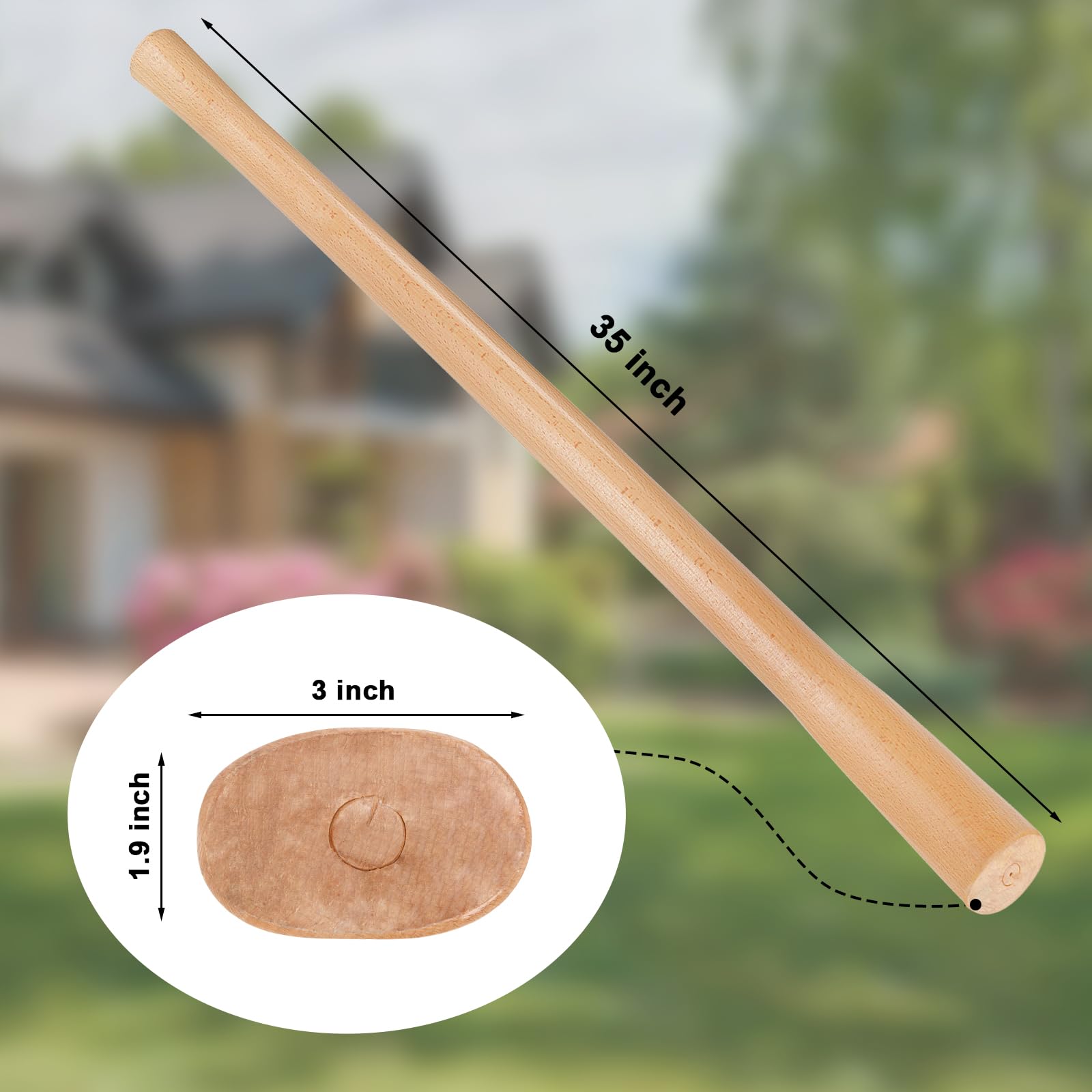 Docik handle fitted into a pickaxe head demonstrating secure fitment
