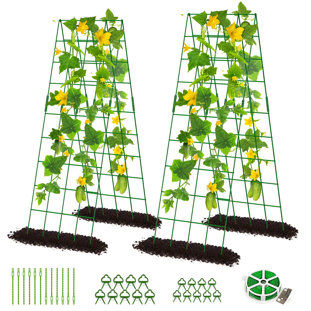 DoCred front view of A-frame trellis showing structure and space-saving benefit