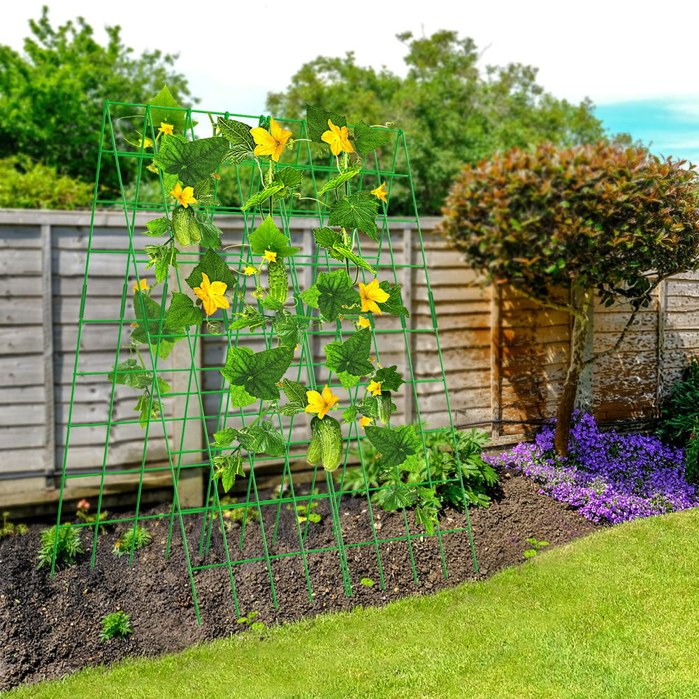 DoCred trellis beside ruler showing 59-inch height for tall vines