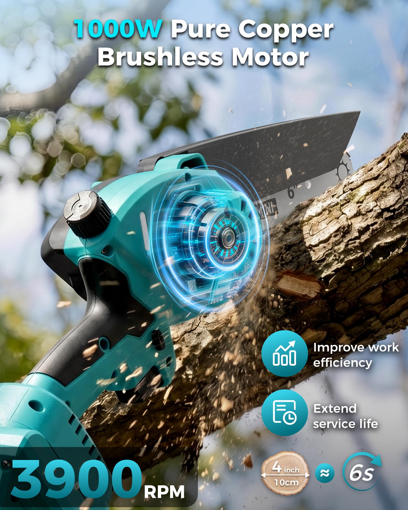 DocSmart close-up of 112° rotatable saw head for angled cutting versatility