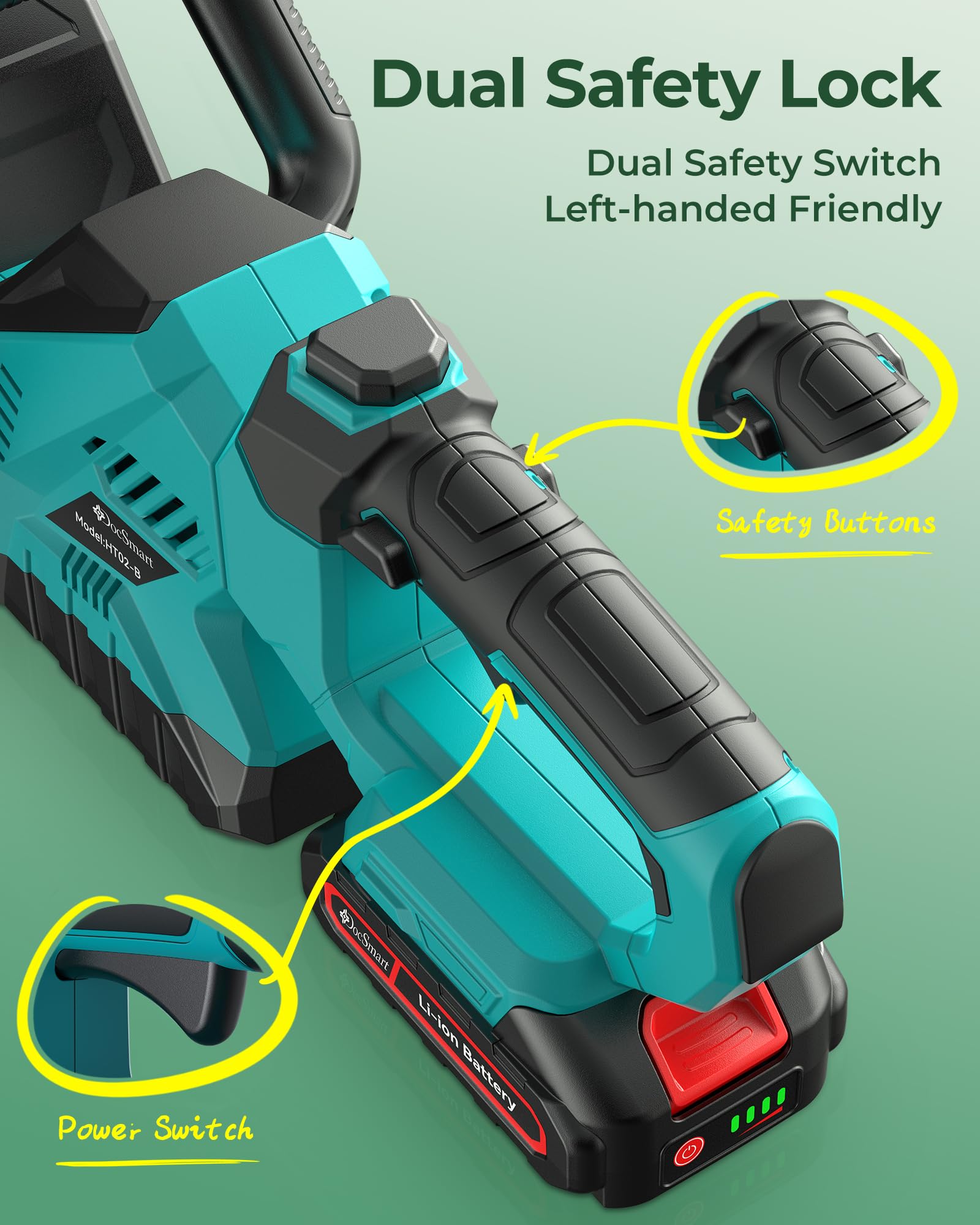 DocSmart batteries and charger displayed showing two 2000mAh packs and indicator lights