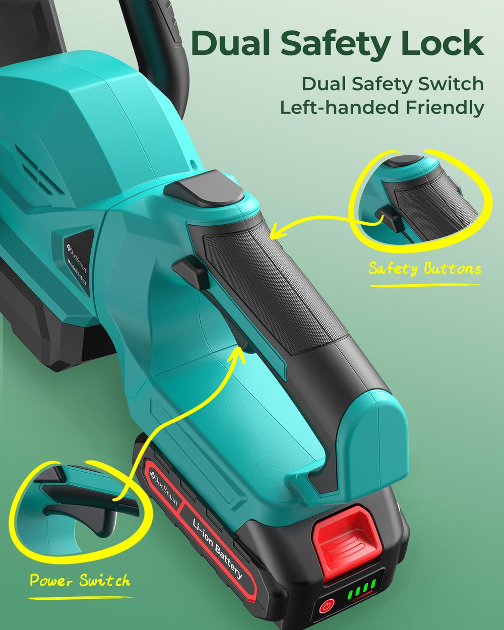 DocSmart two batteries with charger illustrating long runtime and fast charging