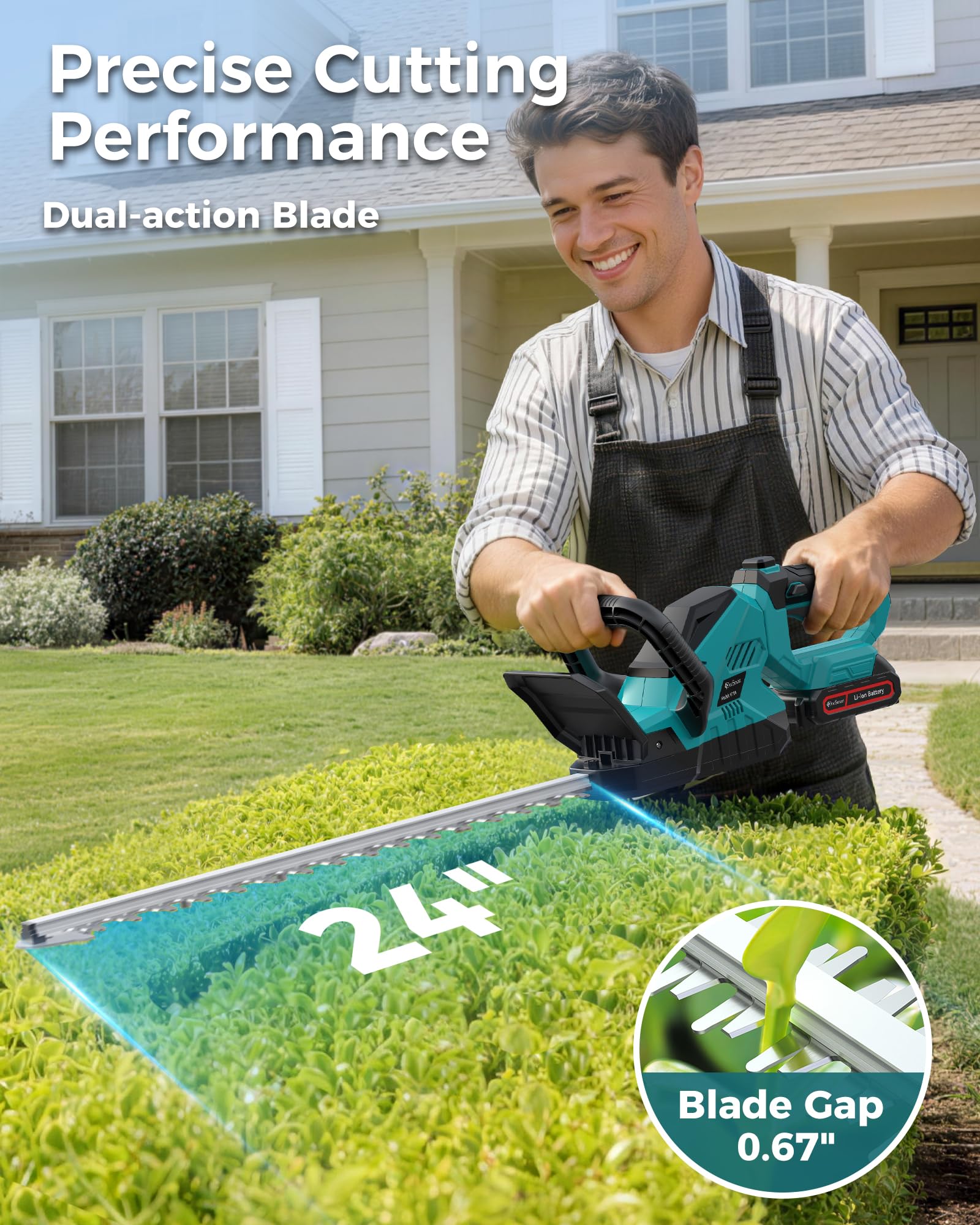 DocSmart close-up of 24-inch dual-action steel blade, durable clean cutting
