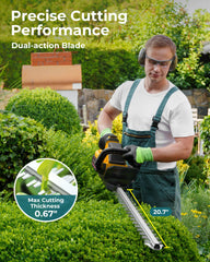 DocSmart closeup of 20.67-inch dual-action steel blade highlighting sharpness and clean cuts