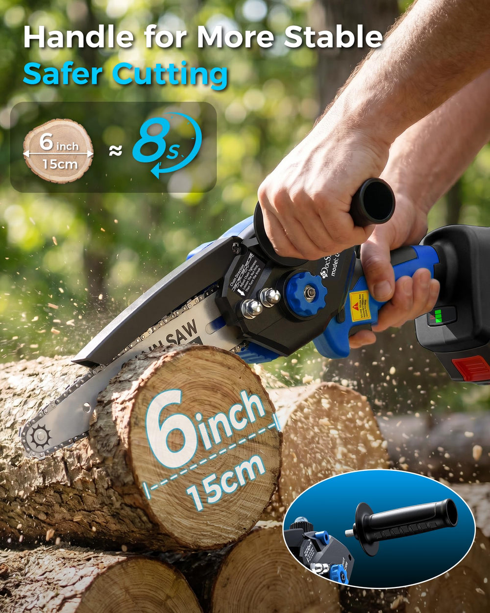 DocSmart detailed view of 8-inch chain for smooth fast cutting