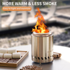 Dodometrek Inky pit in use on patio table providing clean warmth and atmosphere