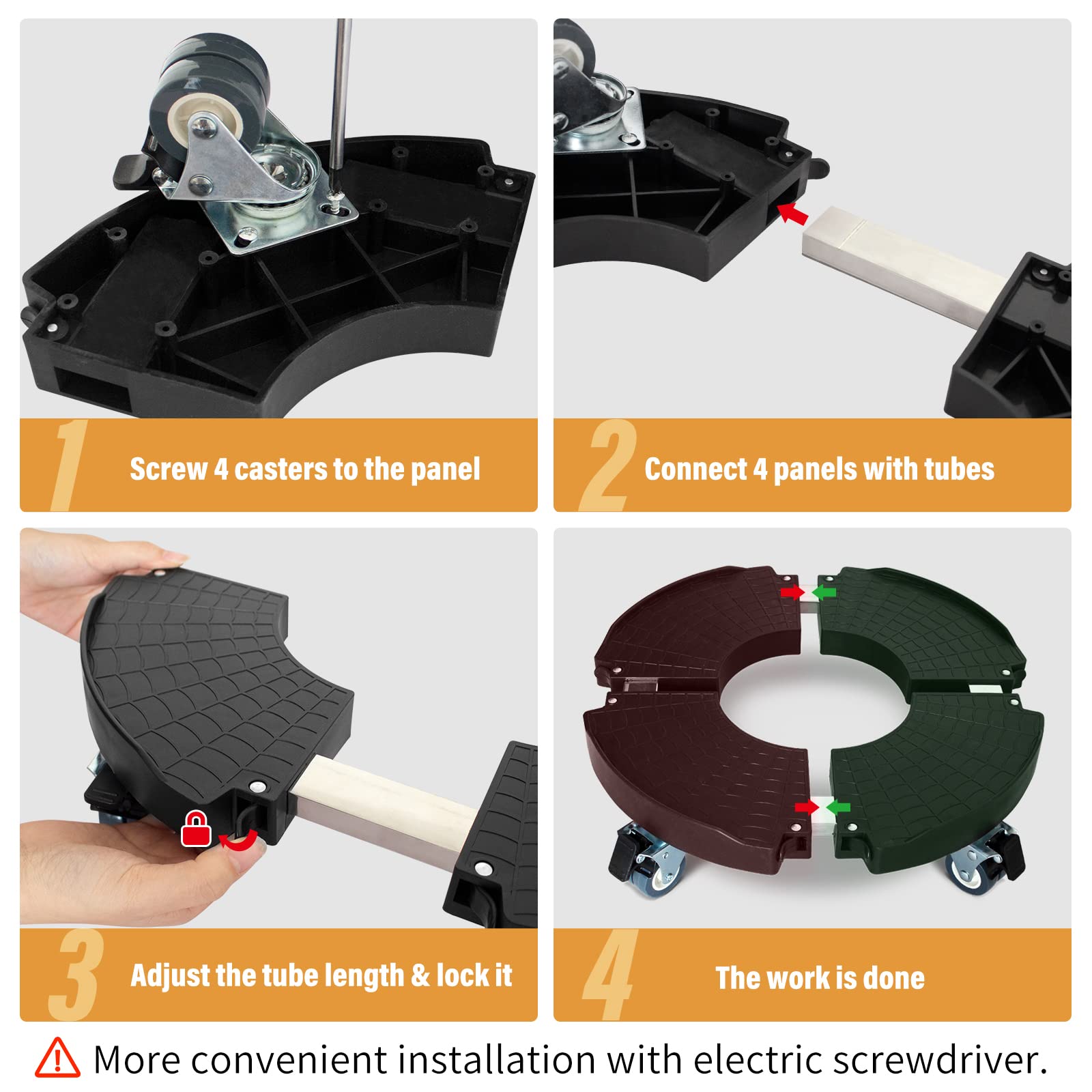 DOFIMATE buckle being pulled to expand dolly demonstrating quick tool-free adjustment benefit