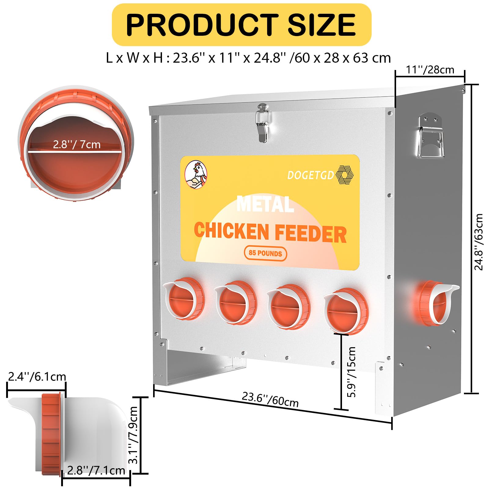Dogetgd feeder located inside a coop demonstrating outdoor weatherproof use