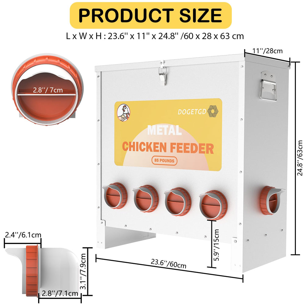 Dogetgd feeder placed in run with chickens showing practical in-use benefit