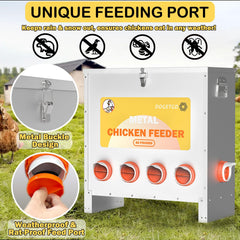 Dogetgd close-up of six ports allowing multiple birds to feed without crowding
