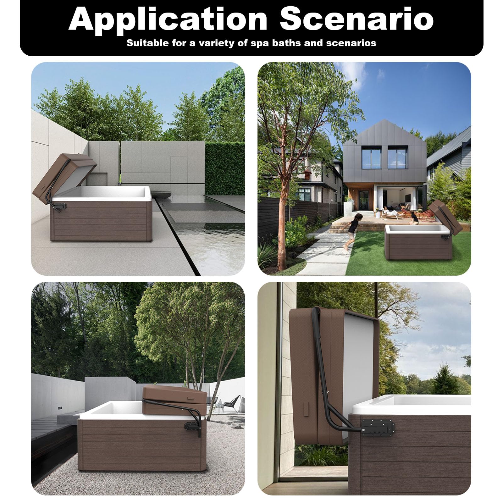 Dogetgd lifestyle deck setting with covered hot tub showing neat folded storage