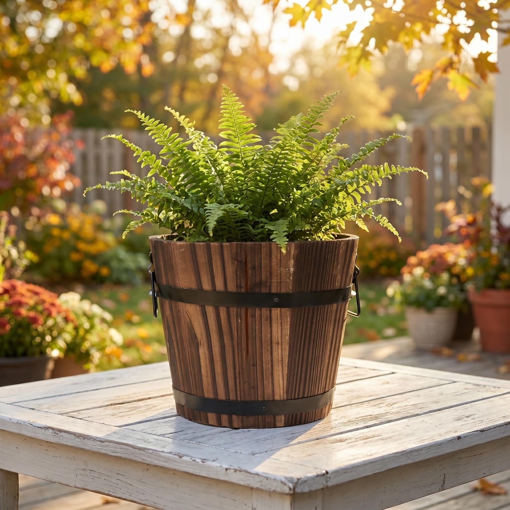DOITOOL planter next to hand showing scale and compact space-saving benefit