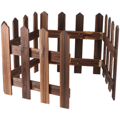 DOITOOL front view of wooden picket fence showing neat finish and curb appeal