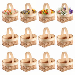 DOITOOL front view of 24 mini baskets showing farmhouse charm and ready use