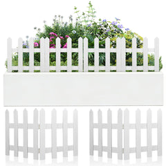 DOITOOL front view of white picket fence adding neat border and curb appeal