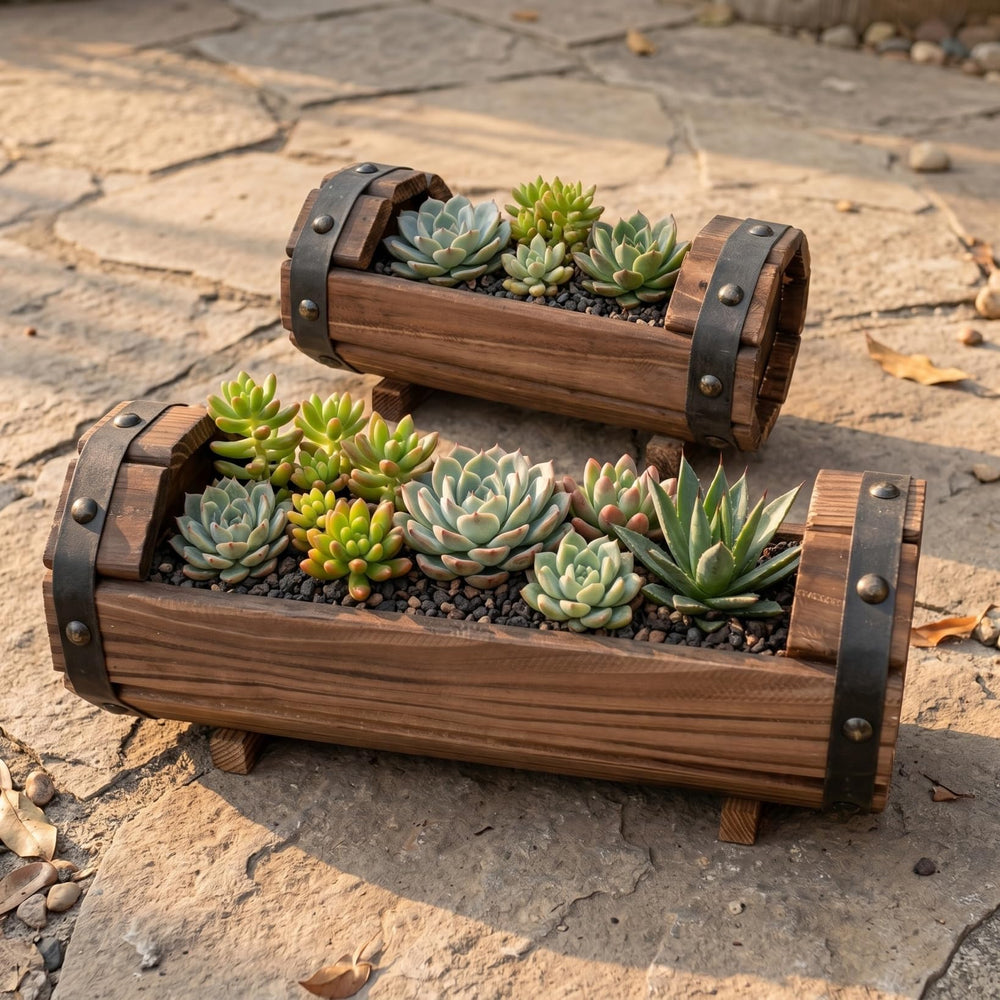 DOITOOL large planter filled with flowers adding vintage curb appeal