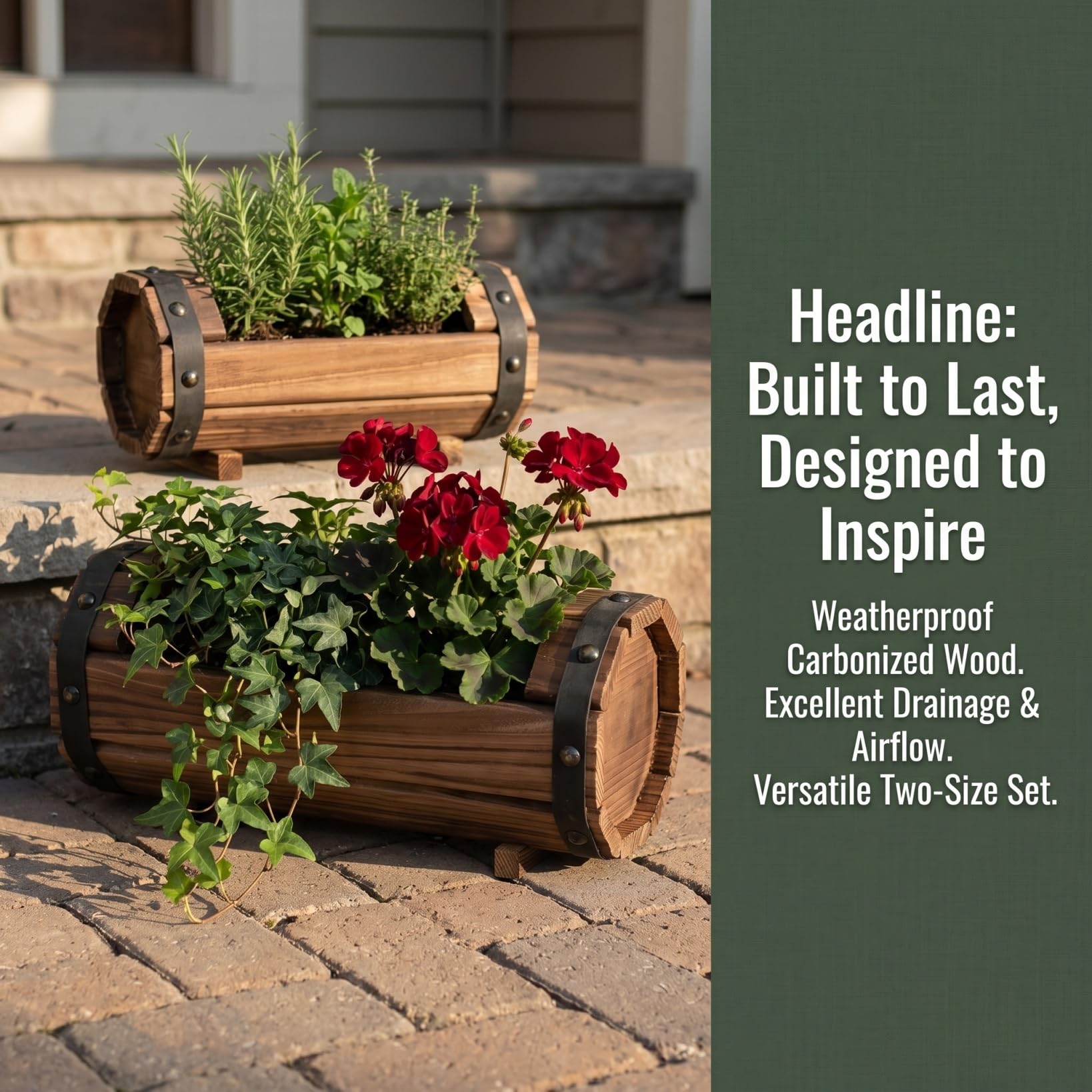 DOITOOL set styled on patio table creating a warm farmhouse focal point