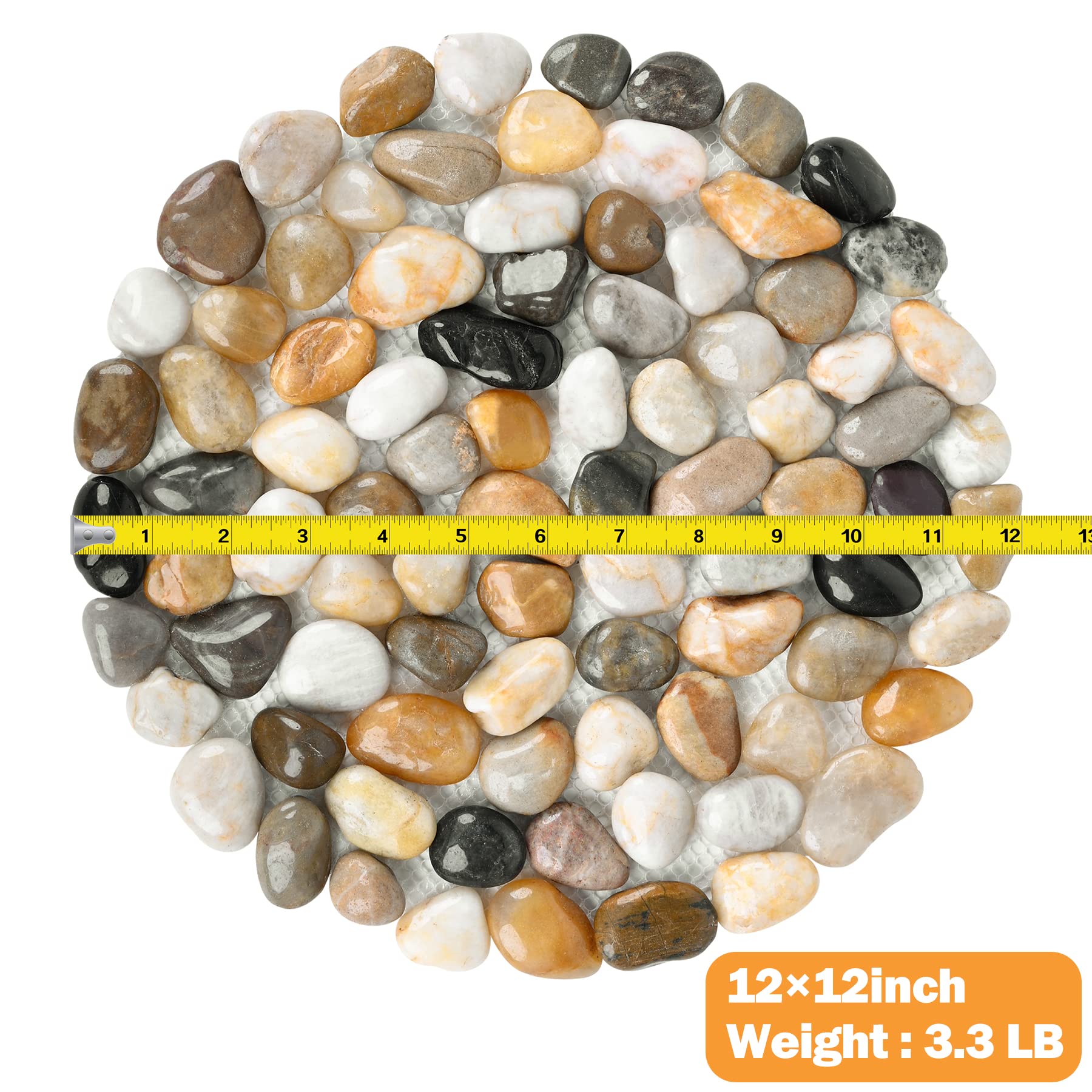 dojobkinb close-up of polished pebbles highlighting texture and natural colors for curb appeal