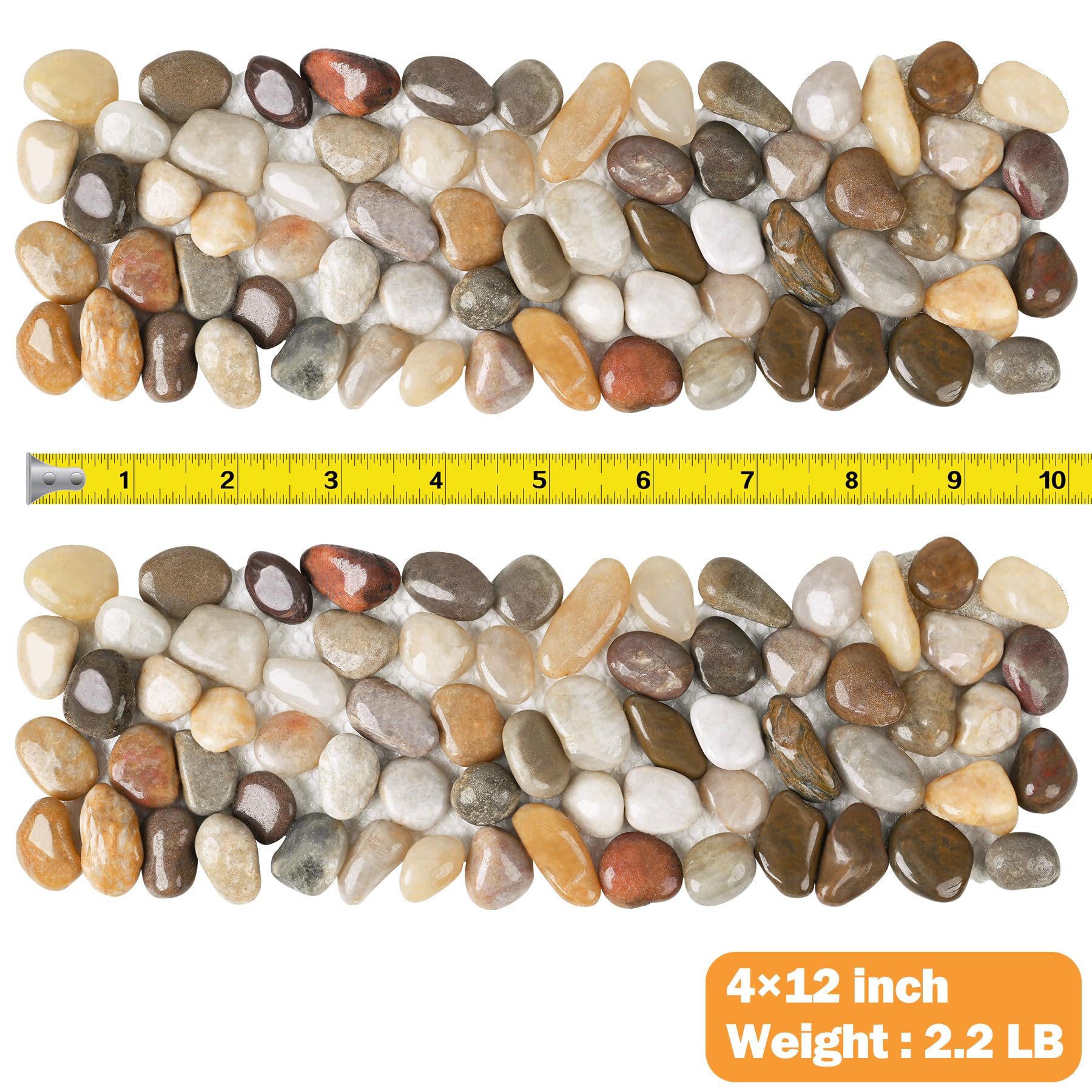 dojobkinb close-up of polished river pebbles highlighting smooth texture for comfortable walking