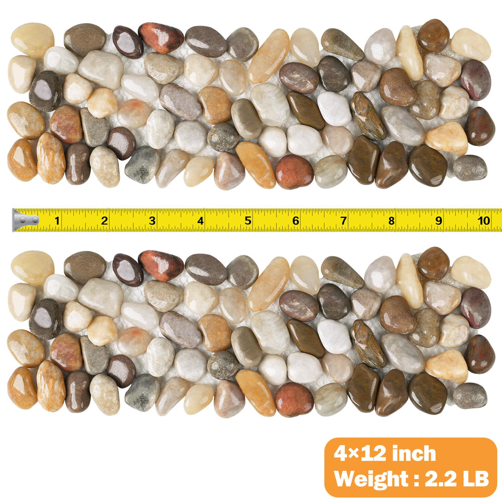 dojobkinb close-up of polished river pebbles highlighting smooth texture for comfortable walking