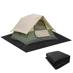 Dojomadf front view of tent carpet showing compact roll and protective benefits