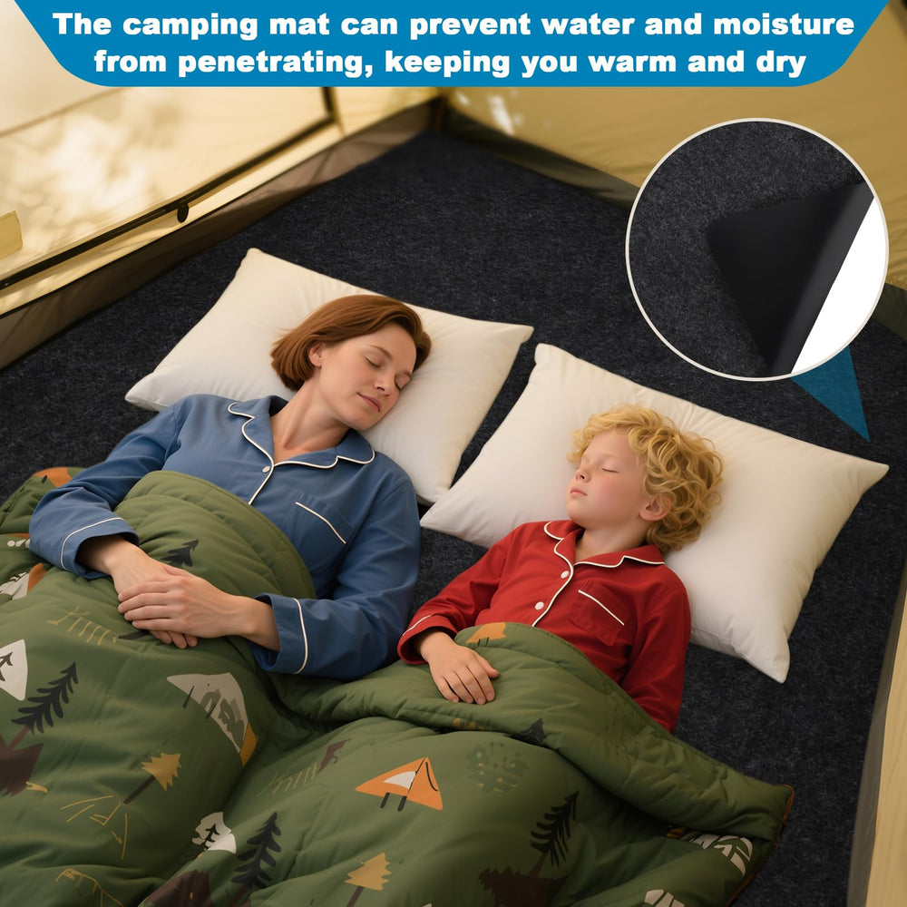 Dojomadf tent carpet used at picnic creating a clean, comfortable sitting area