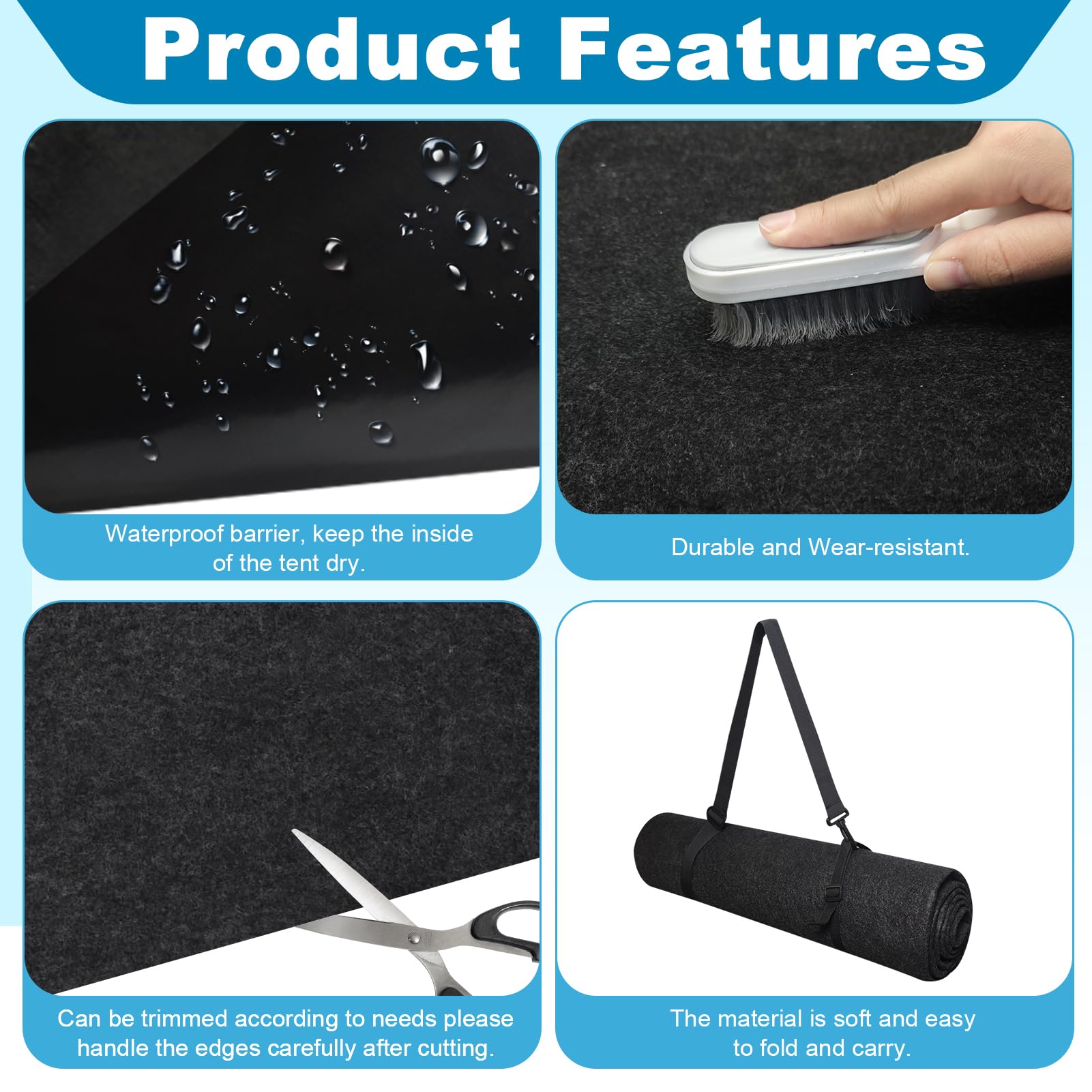 Dojomadf PVC backing detail showing waterproof, non-slip protection