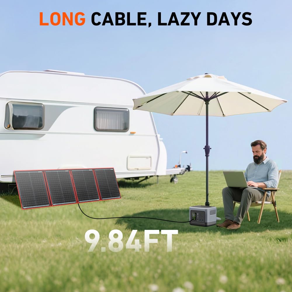 DOKIO panel installed on RV roof providing off-grid power while traveling