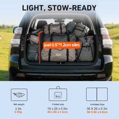 DOKIO open 100W panel flat in sunlight delivering portable power