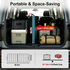 DOKIO folded panel with metal handle for easy carrying and transport convenience