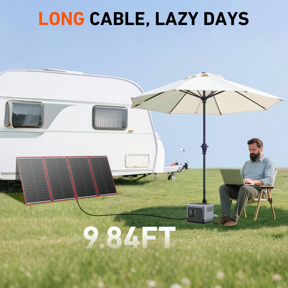 DOKIO panel beside a backpack showing lightweight 15.3 lb portability