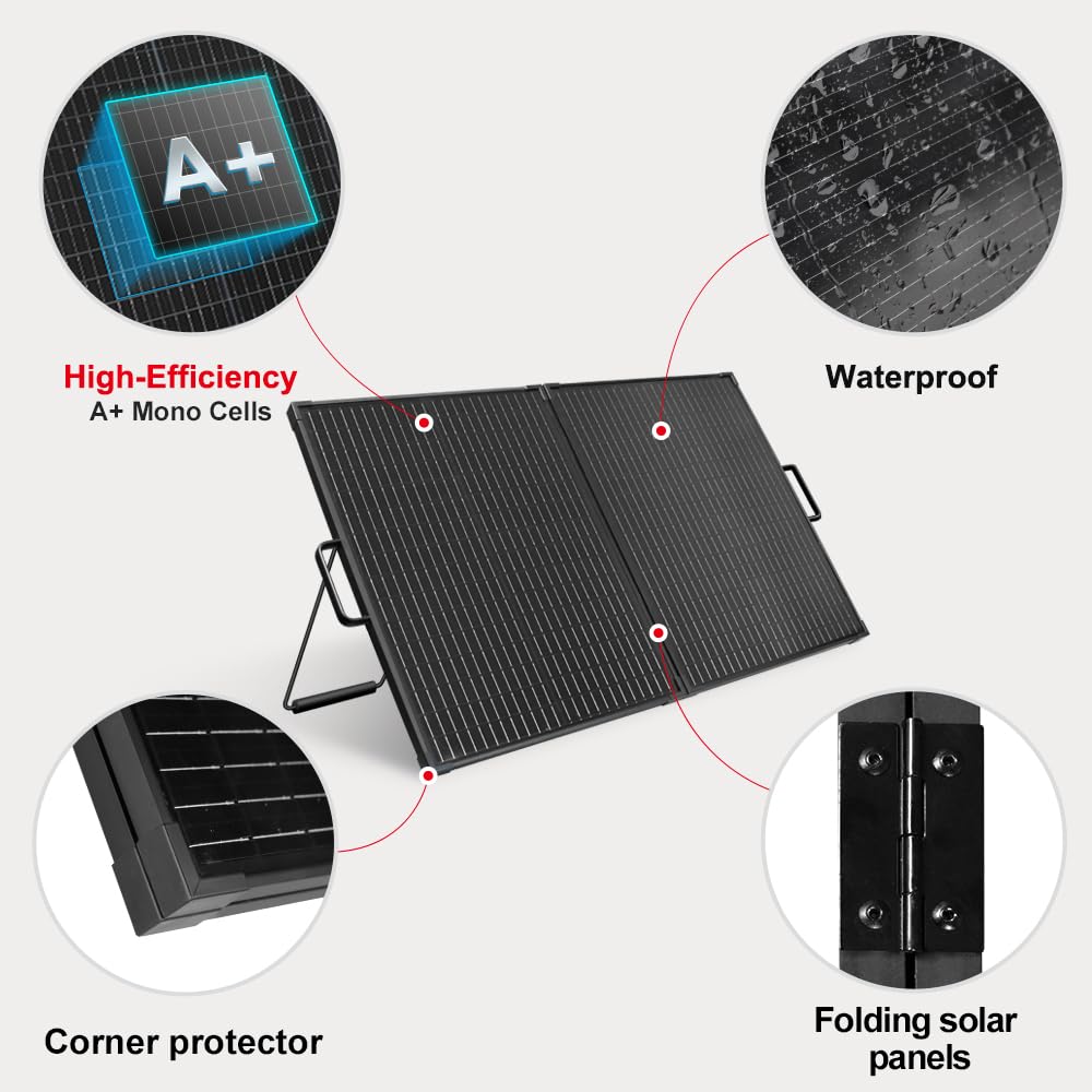DOKIO long 3m cable laid out for sun tracking and safe battery placement