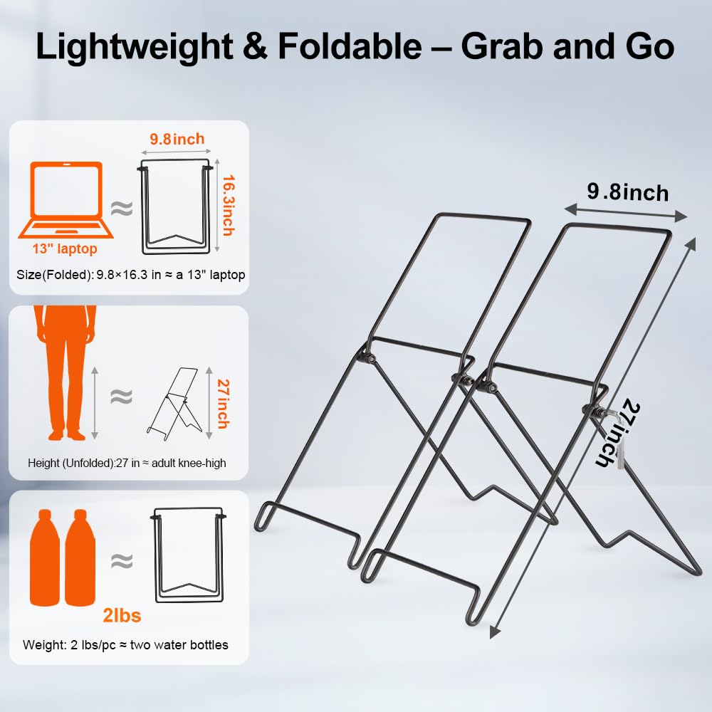DOKIO tilt stand folded flat for compact storage and easy carrying