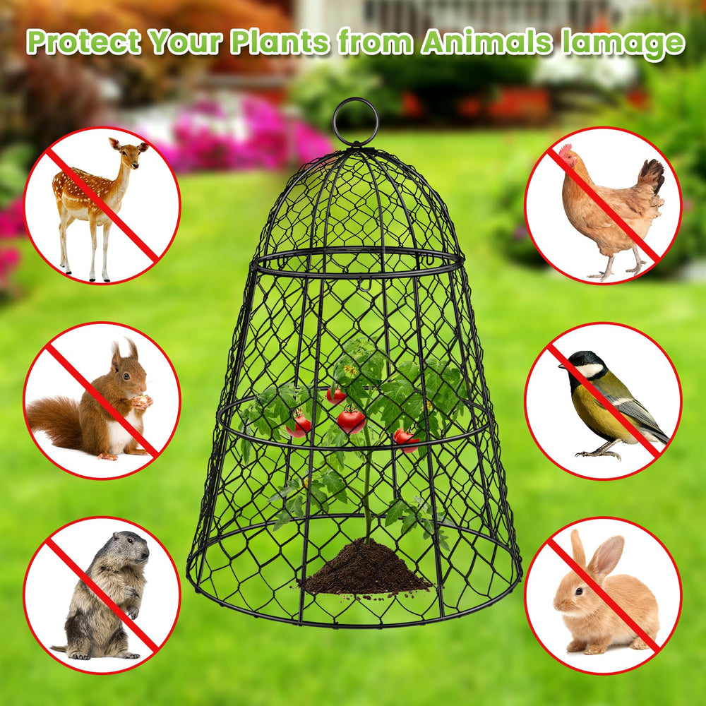 Doksving cloche protecting plants in raised garden bed for tidy, secure growth